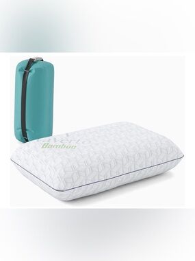 VaVerto Travel Memory Foam Pillow Cooling Gel Camping Backpacking w/ Bag NWT